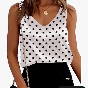 Polka Dot Sleeveless Tank Top
